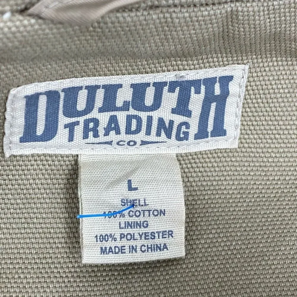 Duluth Mens Sport Coat Beige Lined Notch Lapel Pockets 100% Cotton L